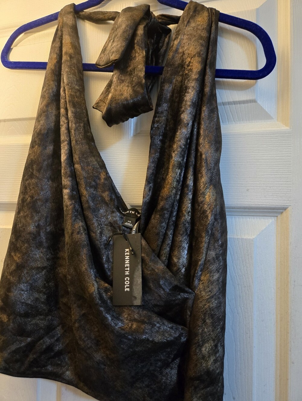 NWT Kenneth Cole Metallic Bronze Halter Top